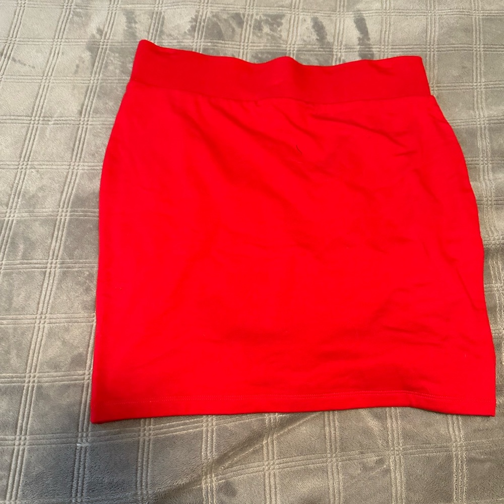 Red mini skirt
